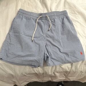 Polo Ralph Lauren Seersucker Blue striped bathing suit